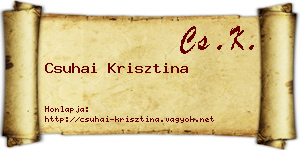 Csuhai Krisztina névjegykártya